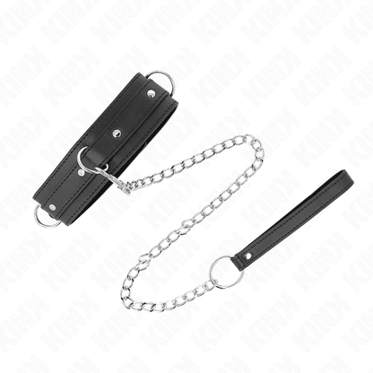 KINK - NECKLACE WITH LEASH 65 CM 3 RING MODEL 1 ADJUSTABLE 38-49 CM X 5 CM - My naughty haven #
