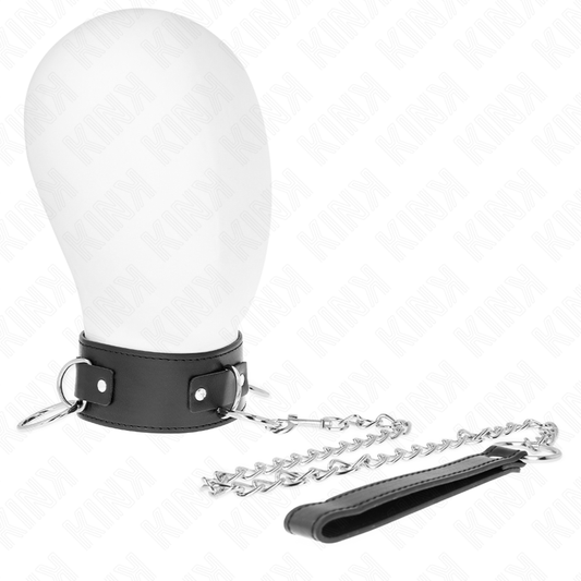 KINK - NECKLACE WITH LEASH 65 CM 3 RING MODEL 2 ADJUSTABLE 36-43 CM X 5 CM - My naughty haven #
