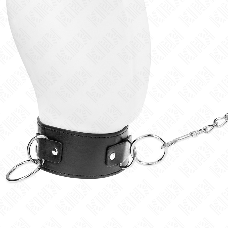 KINK - NECKLACE WITH LEASH 65 CM 3 RING MODEL 2 ADJUSTABLE 36-43 CM X 5 CM - My naughty haven #