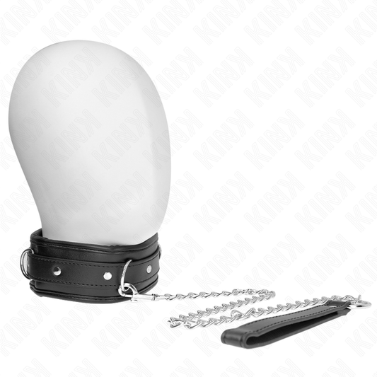 KINK - КОЛИЕ С КАИШКА ОТ ИМИТАЦИЯ НА КОЖА, РЕГУЛИРУЕМА, МОДЕЛ 3, 37-54 СМ X 3 СМ