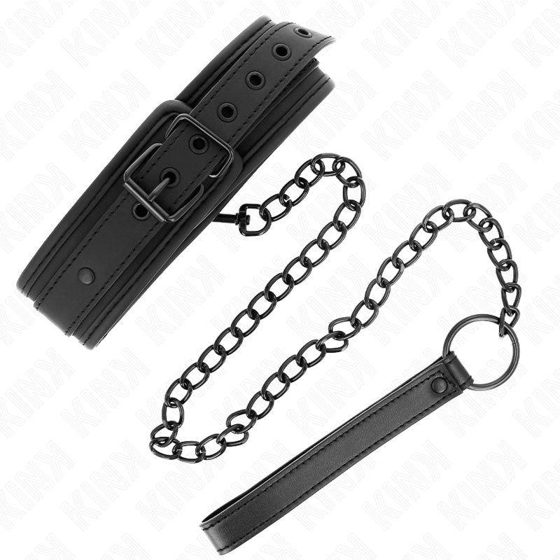 KINK - NEOPRENE BONDAGE COLLAR MODEL 1 WITH BELT 78 CM ADJUSTABLE 37.5 X 49.5 CM - My naughty haven #