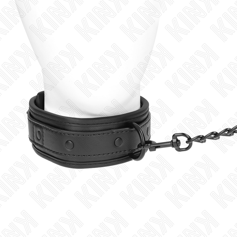 KINK - NEOPRENE BONDAGE COLLAR MODEL 2 WITH BELT 78 CM ADJUSTABLE 37.5 X 49.5 CM - My naughty haven #