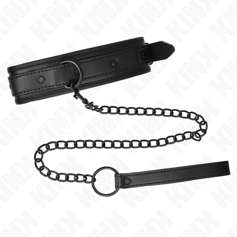 KINK - NEOPRENE BONDAGE COLLAR MODEL 2 WITH BELT 78 CM ADJUSTABLE 37.5 X 49.5 CM - My naughty haven #