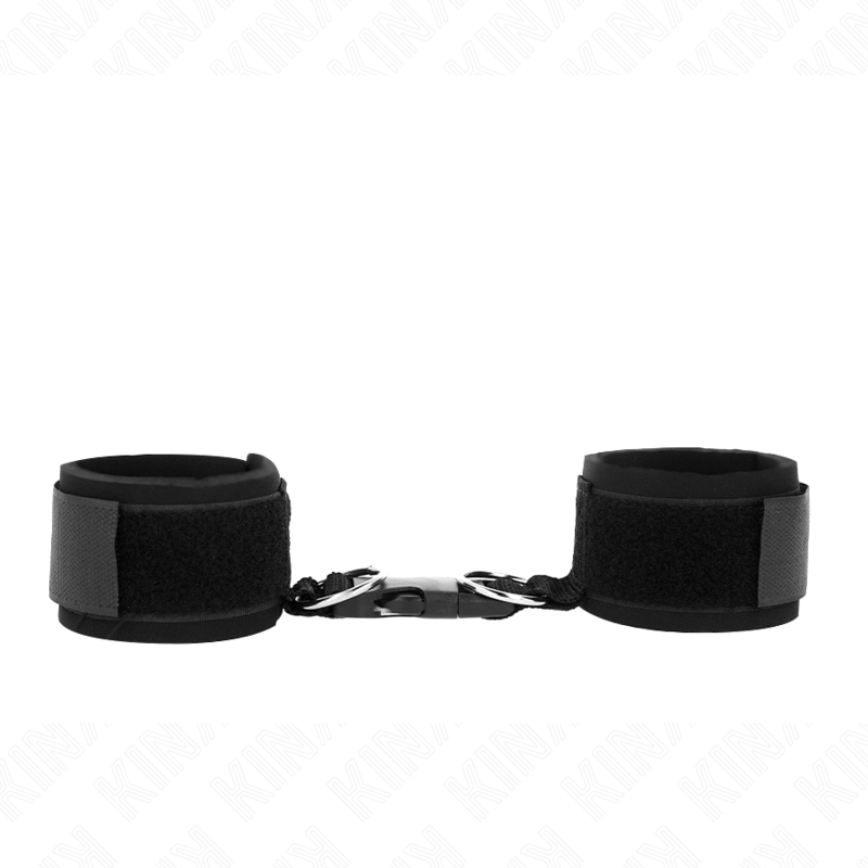 KINK - NEOPRENE HOOK&LOOP FASTENER WRIST RESTRAINTS BLACK ADJUSTABLE 22-34 CM - My naughty haven #