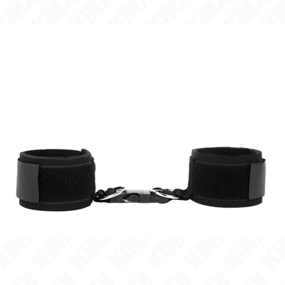 KINK - NEOPRENE HOOK&LOOP FASTENER WRIST RESTRAINTS BLACK ADJUSTABLE 22-34 CM - My naughty haven #