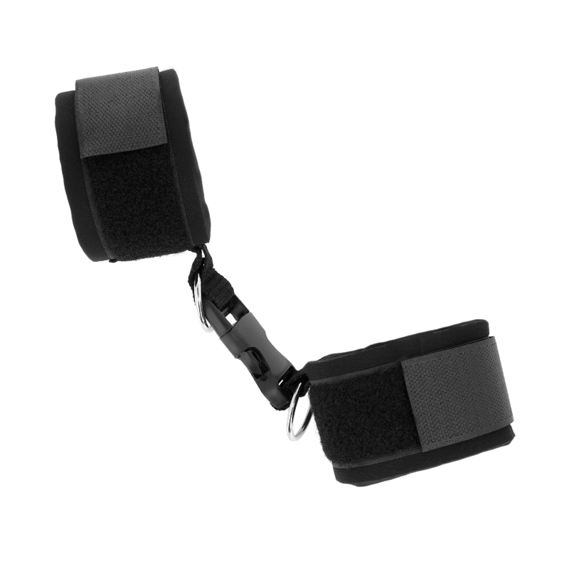 KINK - NEOPRENE HOOK&LOOP FASTENER WRIST RESTRAINTS BLACK ADJUSTABLE 22-34 CM - My naughty haven #
