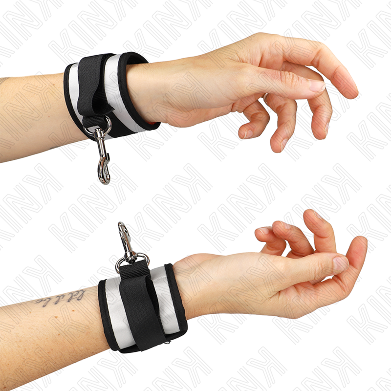KINK - NEOPRENE WRIST CUFFS GREY 23 X 5 CM - My naughty haven #