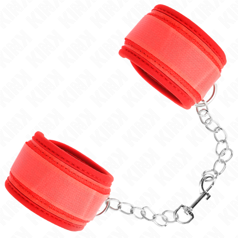 KINK - NEOPRENE WRIST RESTRAINTS RED 42 X 5 CM - My naughty haven #