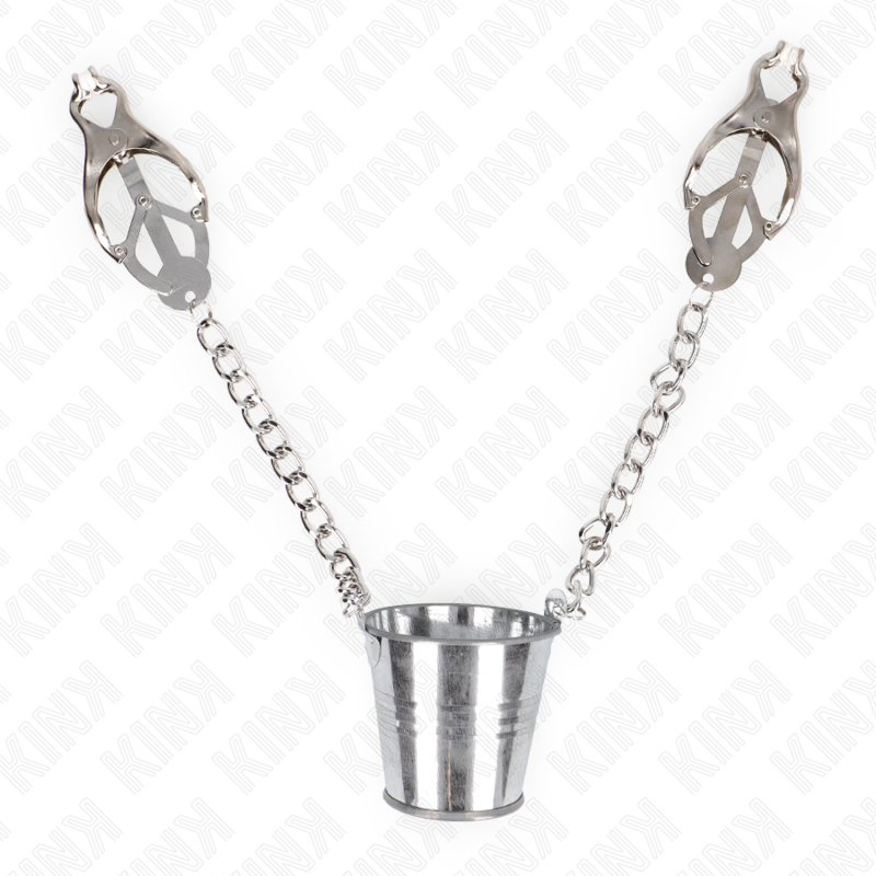 KINK - NIPPLE CLAMPS WITH A BUCKET SILVER - My naughty haven #