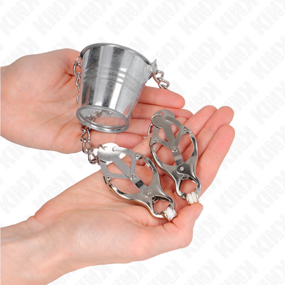 KINK - NIPPLE CLAMPS WITH A BUCKET SILVER - My naughty haven #