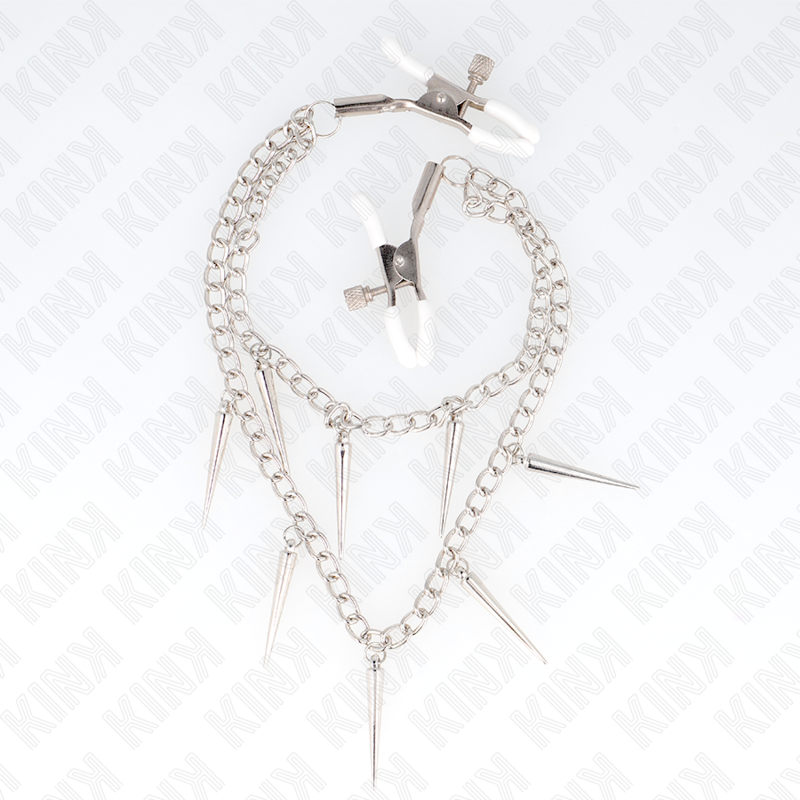 KINK - NIPPLE CLAMPS WITH SPIKES CHAINS 30 CM - My naughty haven #