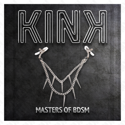 KINK - NIPPLE CLAMPS WITH SPIKES CHAINS 30 CM - My naughty haven #