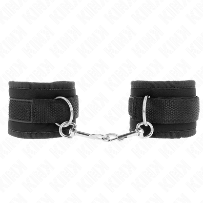 KINK - NYLON BIND HOOK&LOOP WRIST RESTRAINTS BLACK MODEL 2 ADJUSTABLE 18-35 CM X 6 CM - My naughty haven #