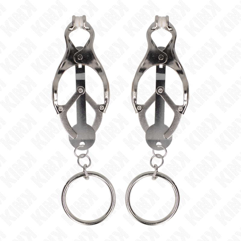 KINK - O-RING JAPANESE CLOVER NIPPLE CLAMPS SILVER - My naughty haven #