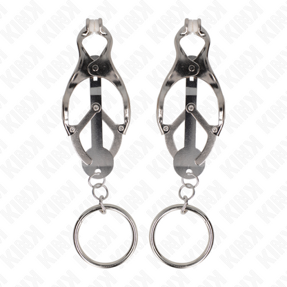 KINK - O-RING JAPANESE CLOVER NIPPLE CLAMPS SILVER - My naughty haven #