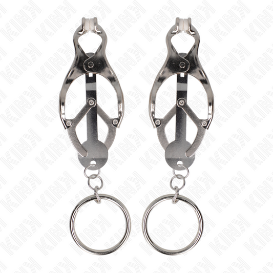 KINK - O-RING JAPANESE CLOVER NIPPLE CLAMPS SILVER - My naughty haven #