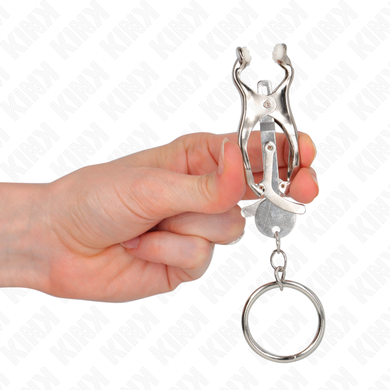 KINK - O-RING JAPANESE CLOVER NIPPLE CLAMPS SILVER - My naughty haven #