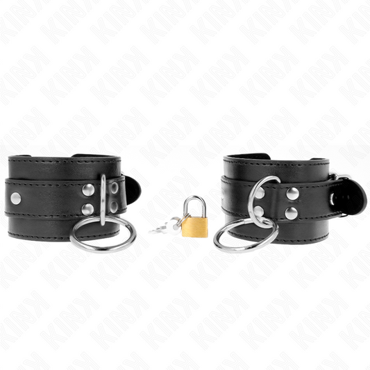 KINK - O-RING LOCKED WRIST RESTRAINTS BLACK ADJUSTABLE 20-28 CM X 5.5 CM - My naughty haven #