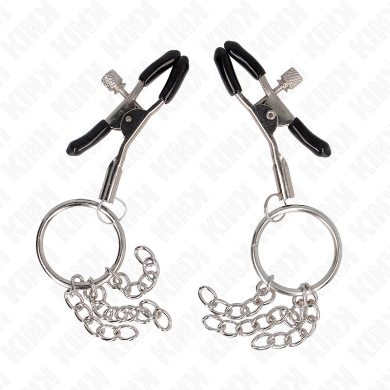 KINK - O RING NIPPLE CLAMP AND LITTLE CHAIN SILVER 6 CM - My naughty haven #