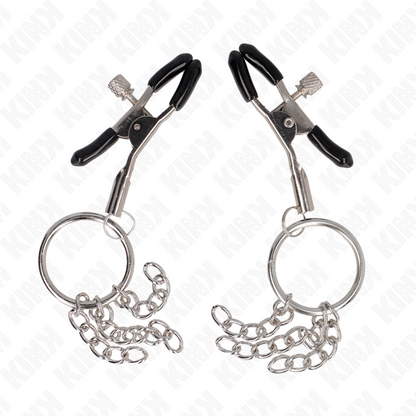 KINK - O RING NIPPLE CLAMP AND LITTLE CHAIN SILVER 6 CM - My naughty haven #