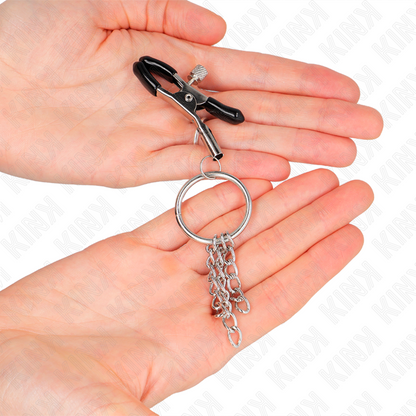 KINK - O RING NIPPLE CLAMP AND LITTLE CHAIN SILVER 6 CM - My naughty haven #