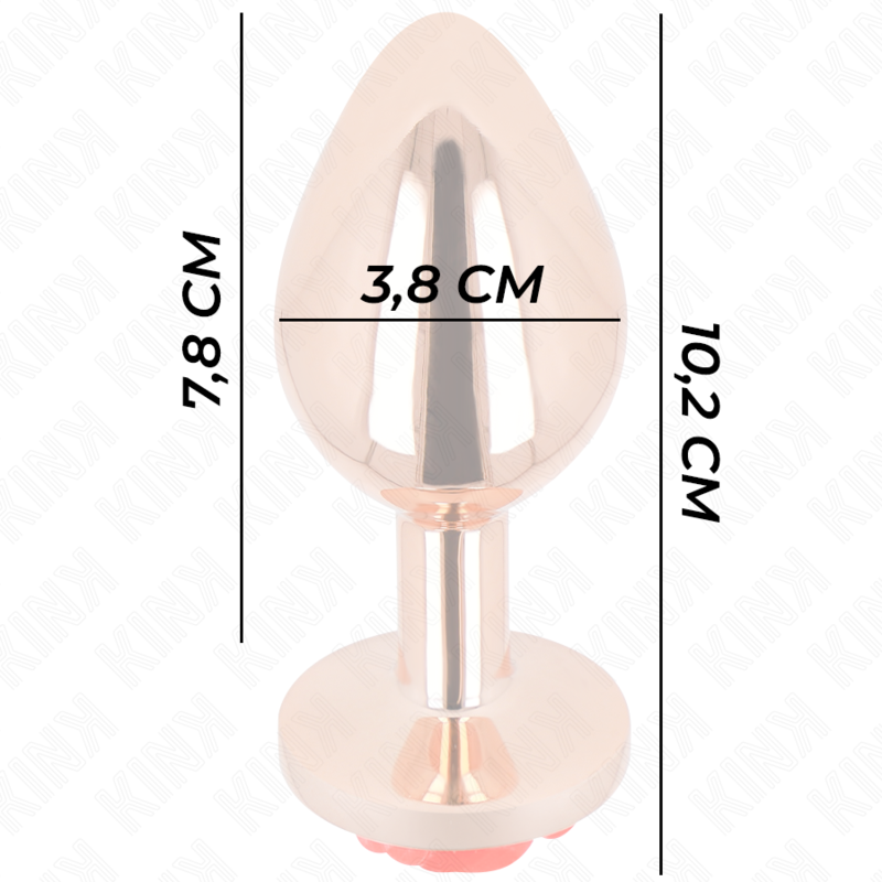 KINK - PINK GOLD ANAL PLUG WITH RED ROSE L - My naughty haven #