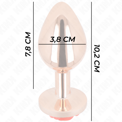 KINK - PINK GOLD ANAL PLUG WITH RED ROSE L - My naughty haven #
