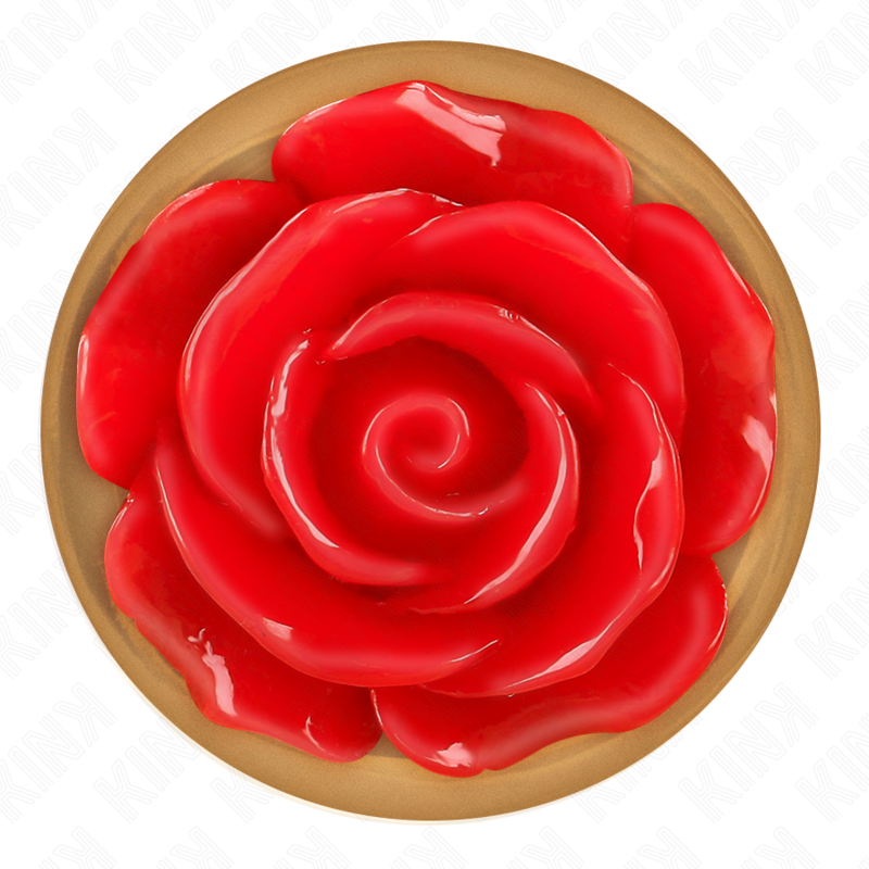 KINK - PINK GOLD ANAL PLUG WITH RED ROSE M - My naughty haven #