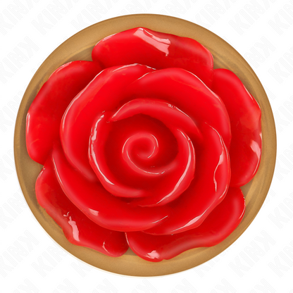 KINK - PINK GOLD ANAL PLUG WITH RED ROSE M - My naughty haven #
