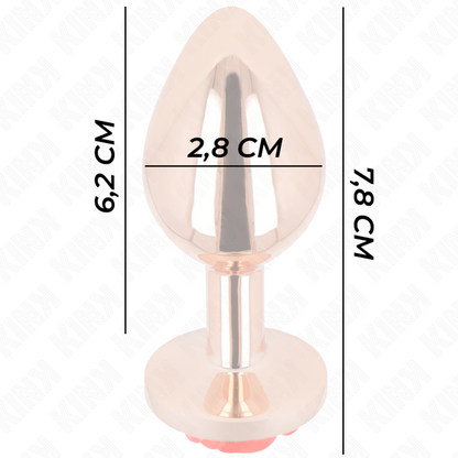 KINK - PINK GOLD ANAL PLUG WITH RED ROSE S - My naughty haven #