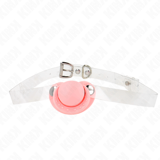 KINK - PINK PACIFIER SHAPED GAG 5.5 x 4 CM ADJUSTABLE 43-60 CM - My naughty haven #