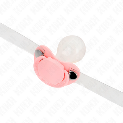 KINK - PINK PACIFIER SHAPED GAG 5.5 x 4 CM ADJUSTABLE 43-60 CM - My naughty haven #