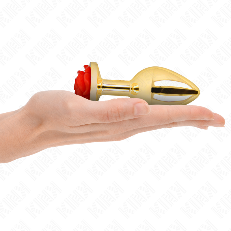 KINK -  PLUG ANAL GOLD ROSE RED SIZE L - My naughty haven #