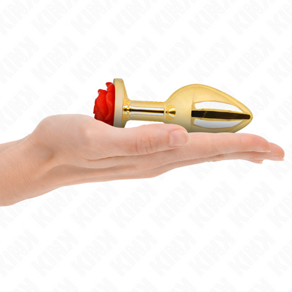 KINK -  PLUG ANAL GOLD ROSE RED SIZE L - My naughty haven #