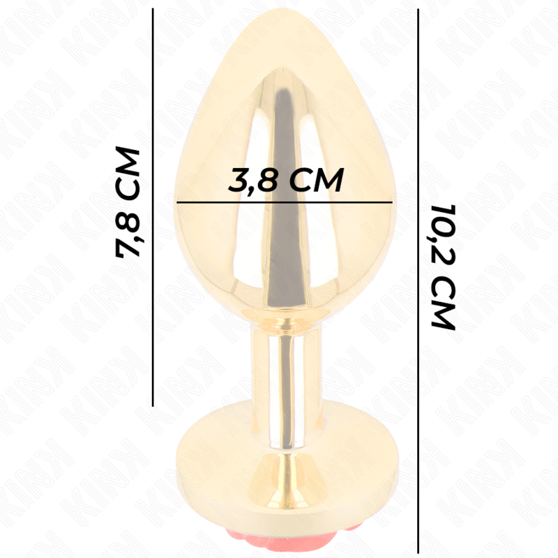 KINK -  PLUG ANAL GOLD ROSE RED SIZE L - My naughty haven #
