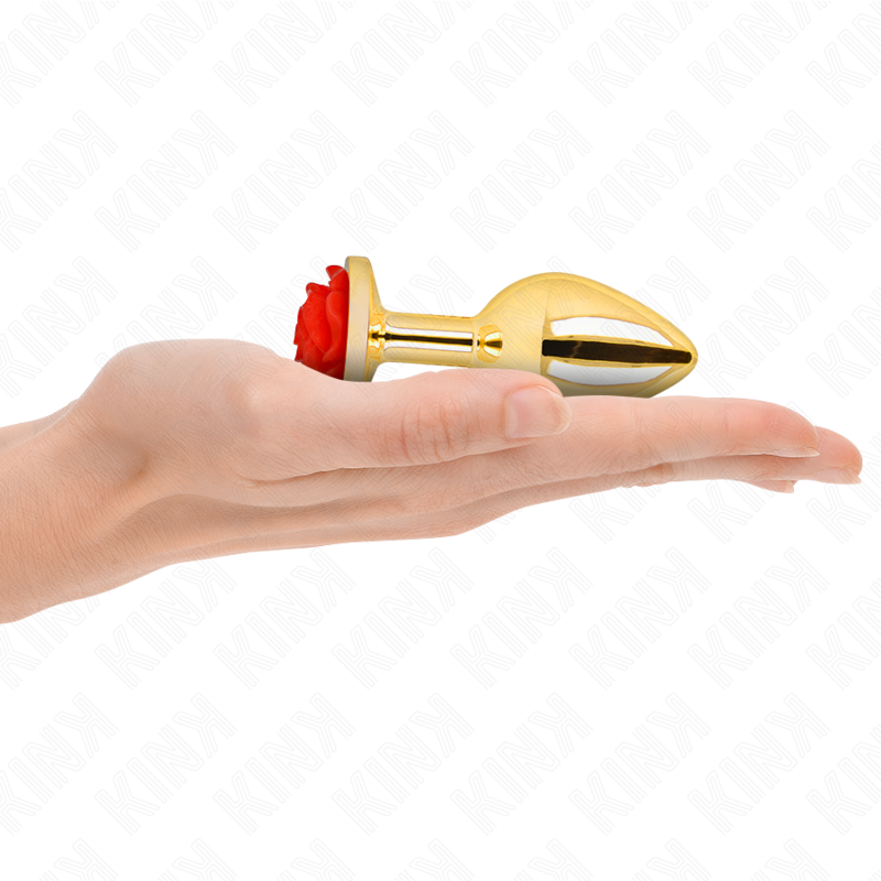 KINK -  PLUG ANAL GOLD ROSE RED SIZE M - My naughty haven #