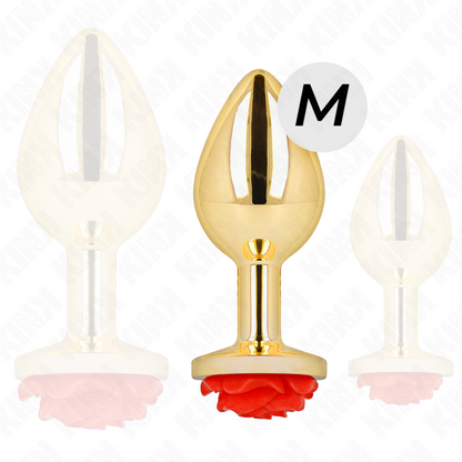 KINK -  PLUG ANAL GOLD ROSE RED SIZE M - My naughty haven #