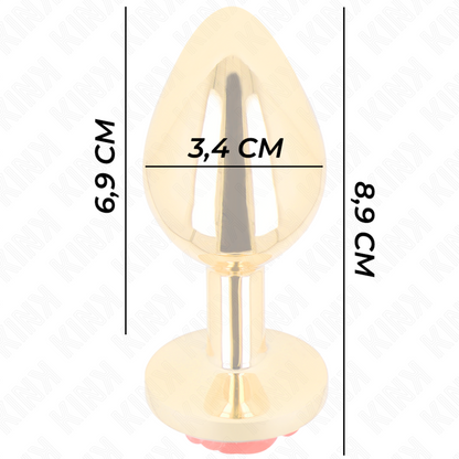 KINK -  PLUG ANAL GOLD ROSE RED SIZE M - My naughty haven #