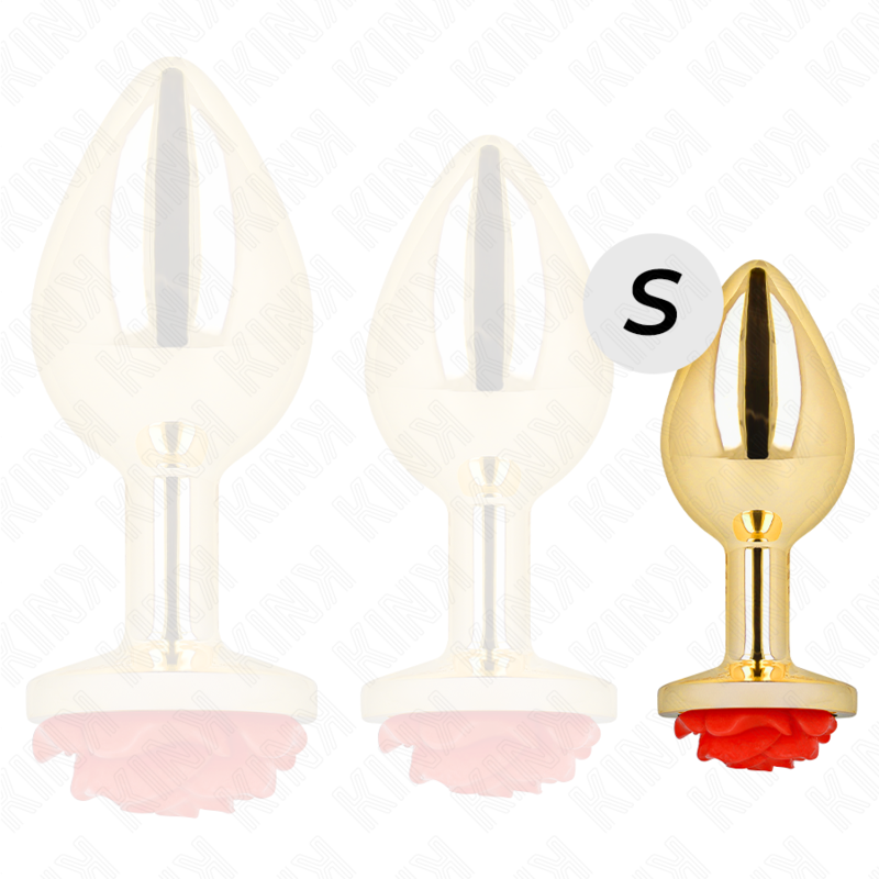 KINK -  PLUG ANAL GOLD ROSE RED SIZE S - My naughty haven #