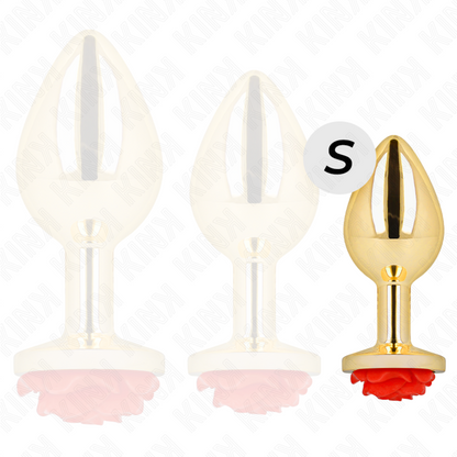 KINK -  PLUG ANAL GOLD ROSE RED SIZE S - My naughty haven #
