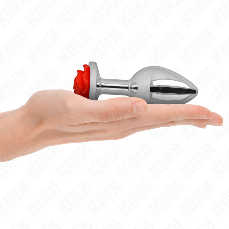 KINK - PLUG ANAL ROSE RED SIZE L - My naughty haven #