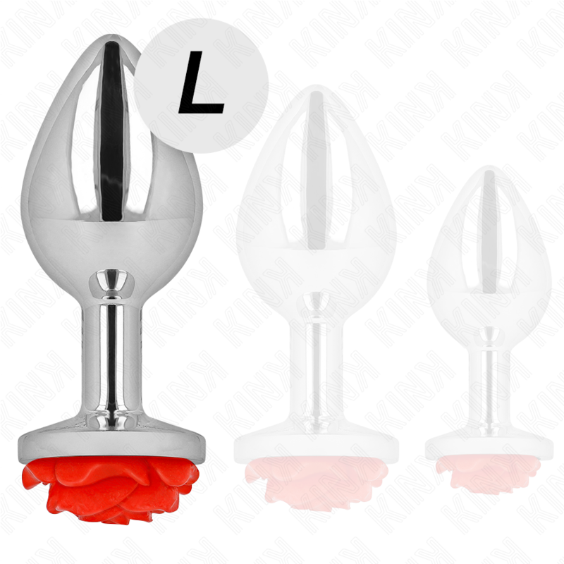 KINK - PLUG ANAL ROSE RED SIZE L - My naughty haven #