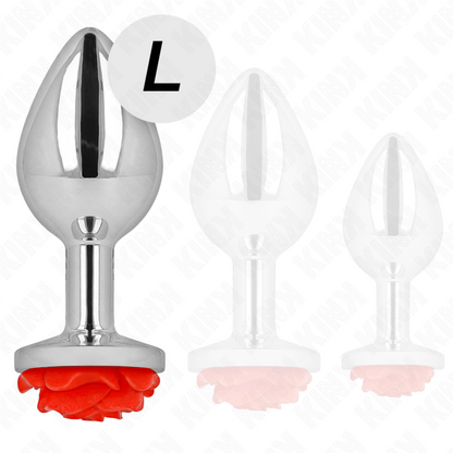 KINK - PLUG ANAL ROSE RED SIZE L - My naughty haven #