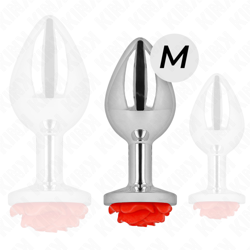 KINK - PLUG ANAL ROSE RED SIZE M - My naughty haven #