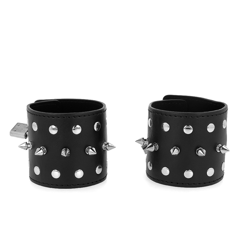 KINK - PUNK WRIST RESTRAINTS WITH SPIKES 25 X 6 CM - My naughty haven #