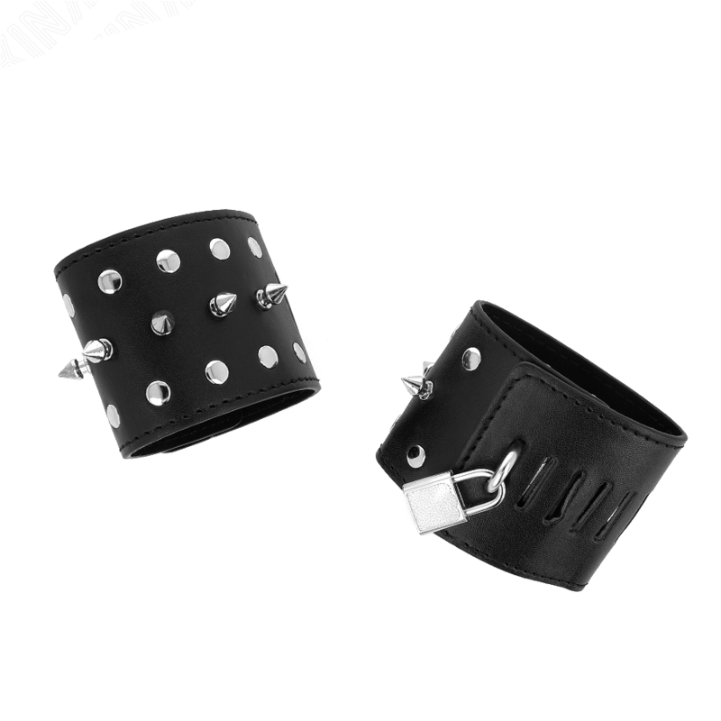 KINK - PUNK WRIST RESTRAINTS WITH SPIKES 25 X 6 CM - My naughty haven #