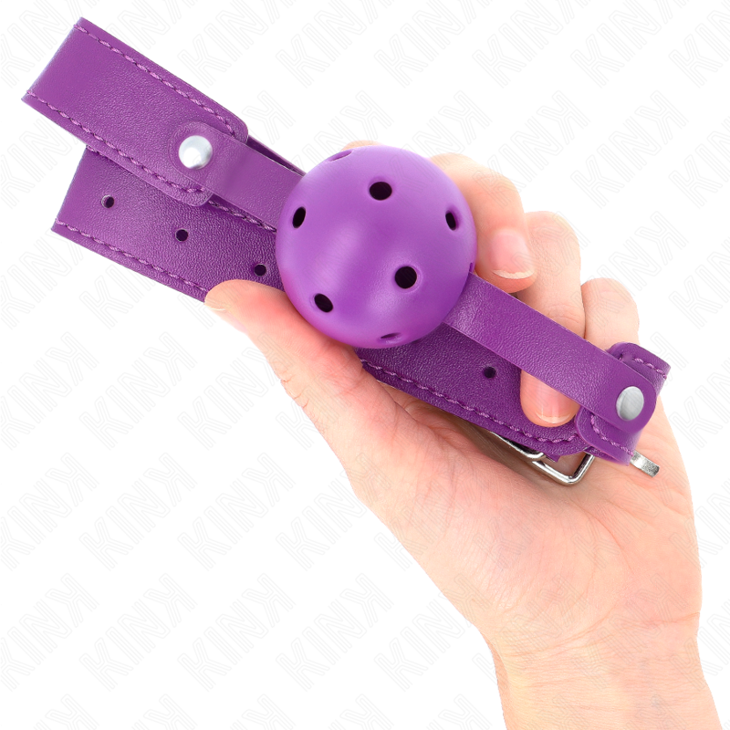KINK - PURPLE BREATHABLE BALL 4.5 CMGAG 65 x 2.5 CM - My naughty haven #