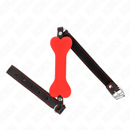 KINK - RED BONE 12 CM GAG 63 x 2 CM - My naughty haven #