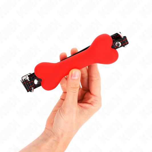 KINK - RED BONE 12 CM GAG 63 x 2 CM - My naughty haven #