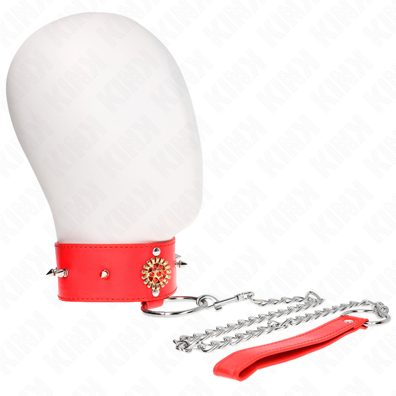 KINK - RED DIAMOND NECKLACE WITH BELT 65 CM AJDUSTABLE 35-51 CM X 7 CM - My naughty haven #